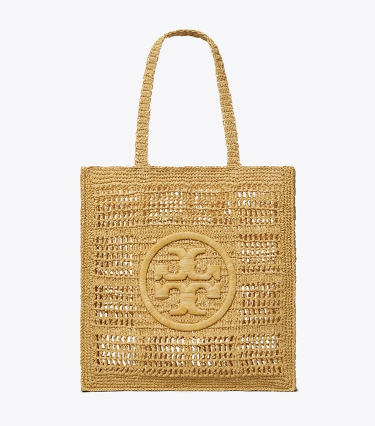 Tory Burch designer tote bags Ella Hand-Crocheted Tote in Natural front