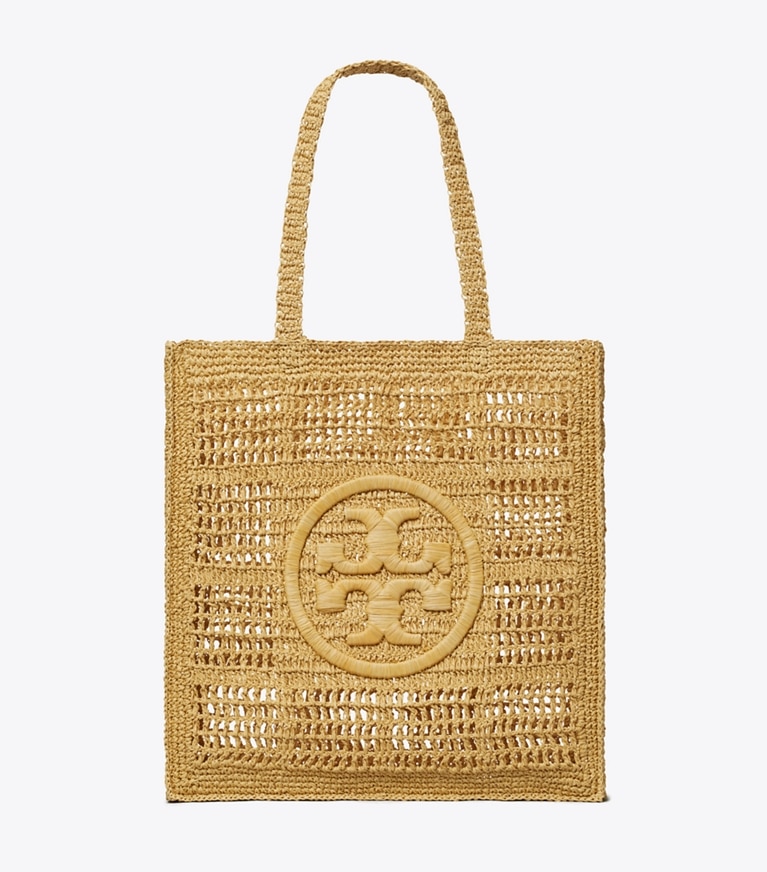 Tory Burch designer tote bags Ella Hand-Crocheted Tote in Natural angle