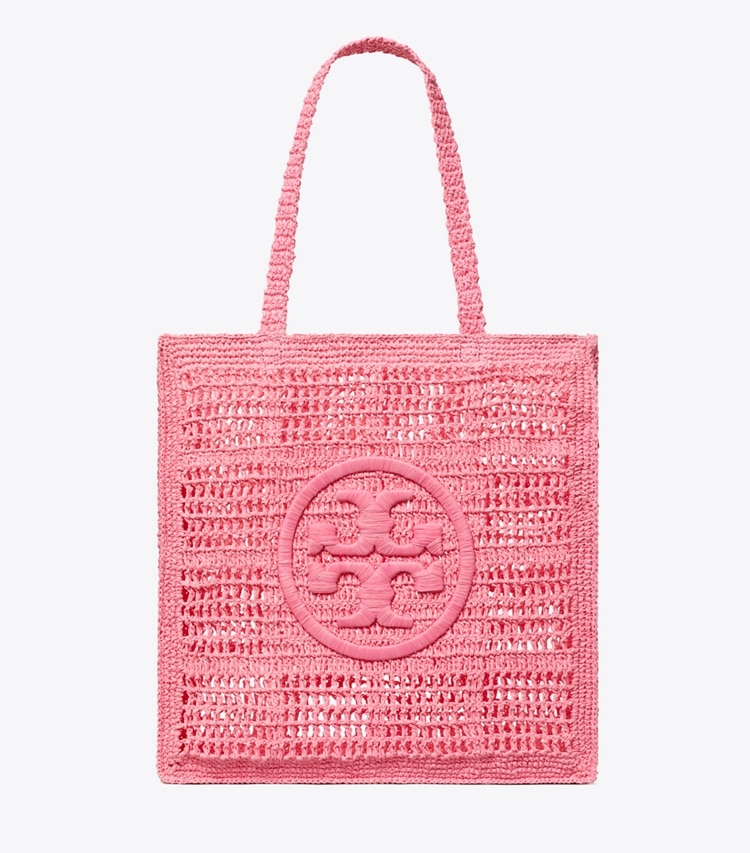 Tory Burch designer tote bags Ella Hand-Crocheted Tote in Pink front