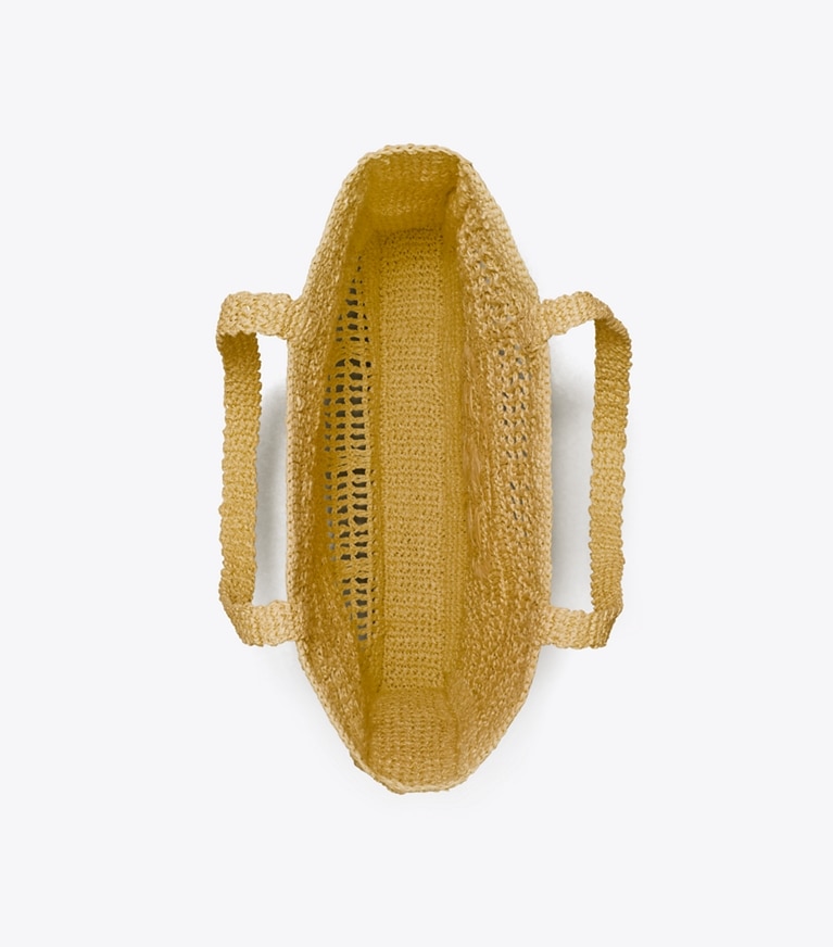 Tory Burch designer tote bags Ella Hand-Crocheted Tote in Natural angle