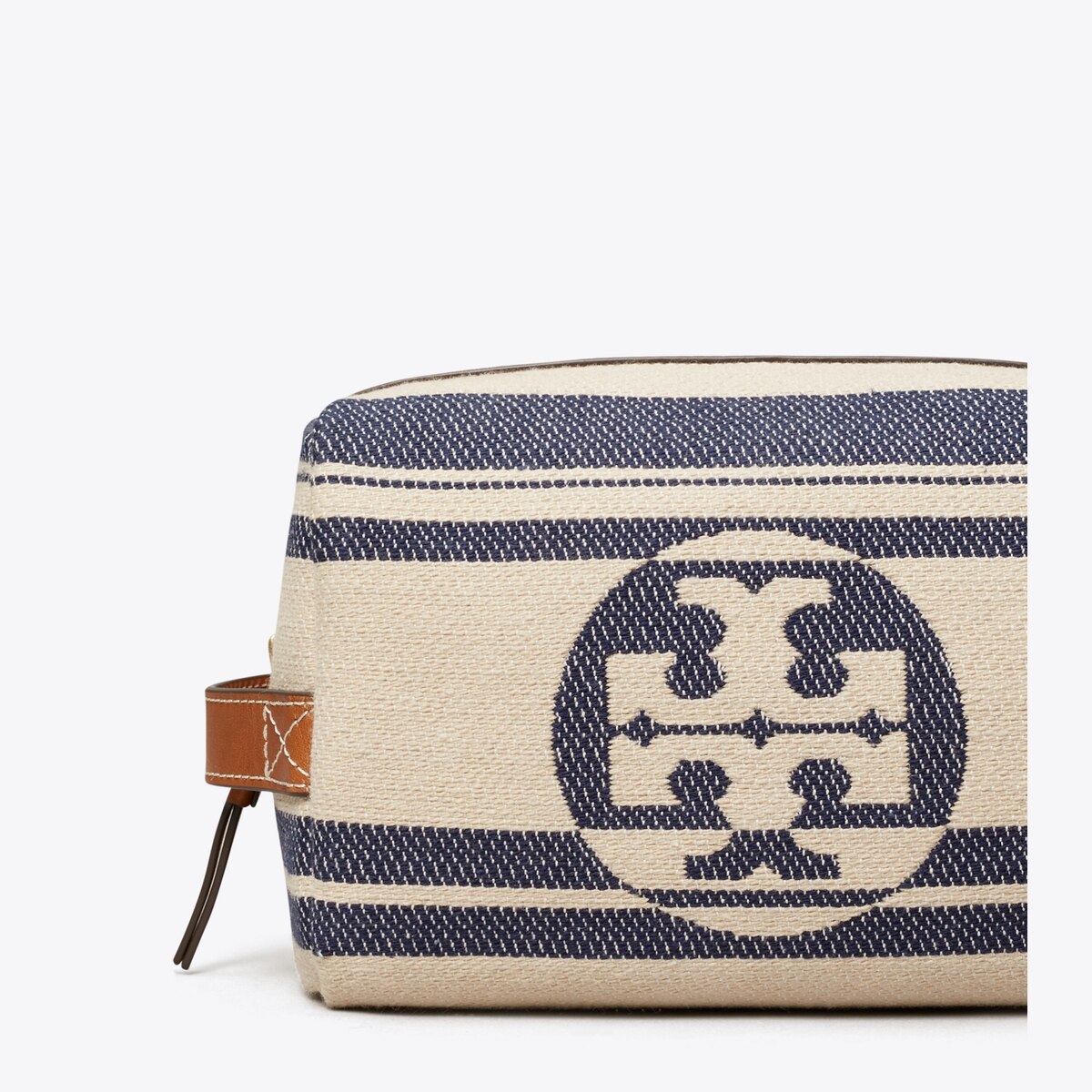 Tory Burch Ella popular Market Stripe Cosmetic Case