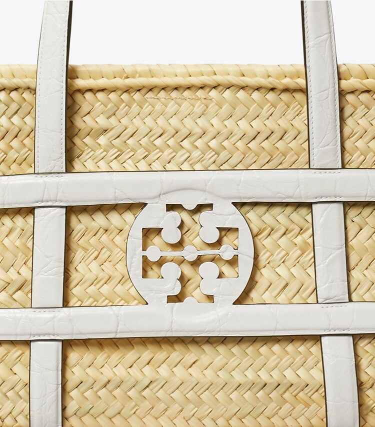 Tory Burch designer tote bags Ella Korbtasche in Blanc detail