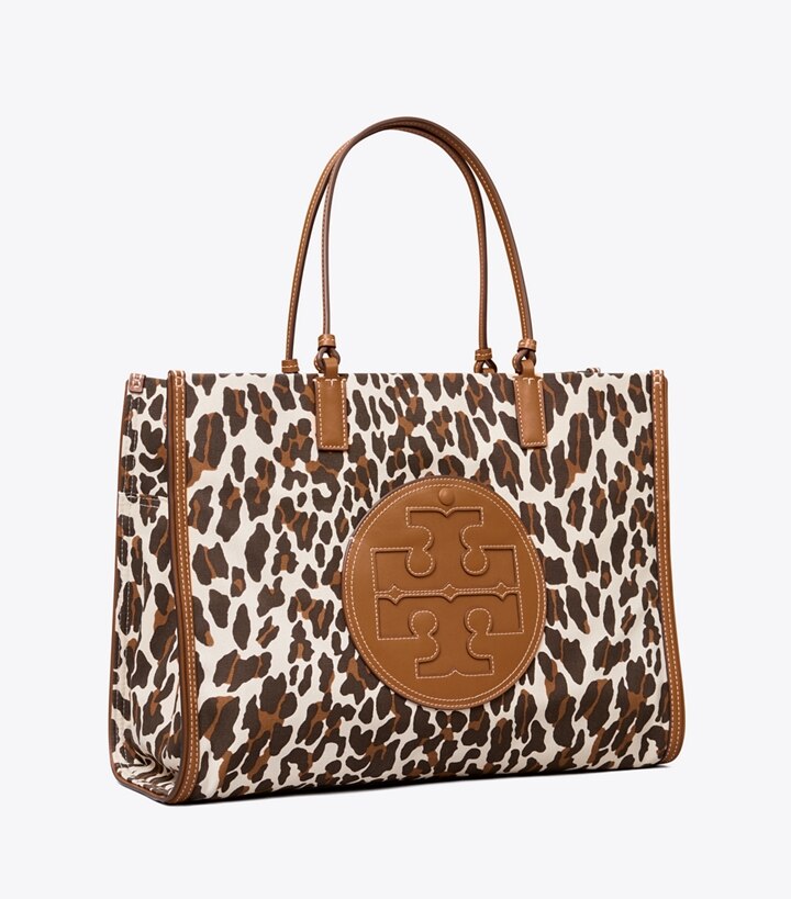 Ella Leopard Canvas Tote Bag: Women's Designer Tote Bags | Tory Burch