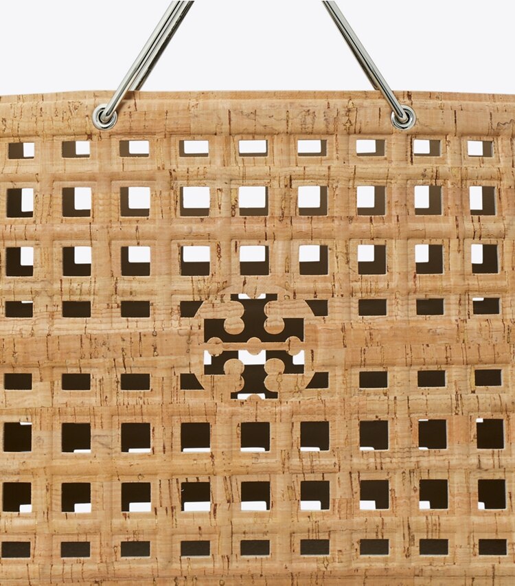 Tory Burch designer tote bags Ella Market Tote Bag in Sandy Soil detail