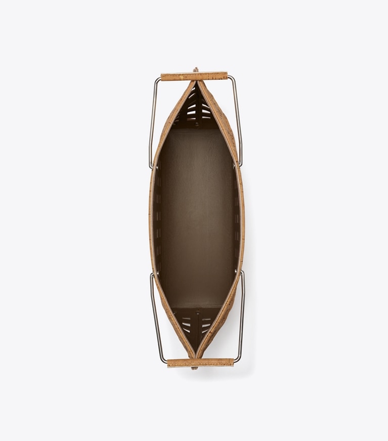 Tory Burch designer tote bags Ella Market Tote in Sandy Soil angle