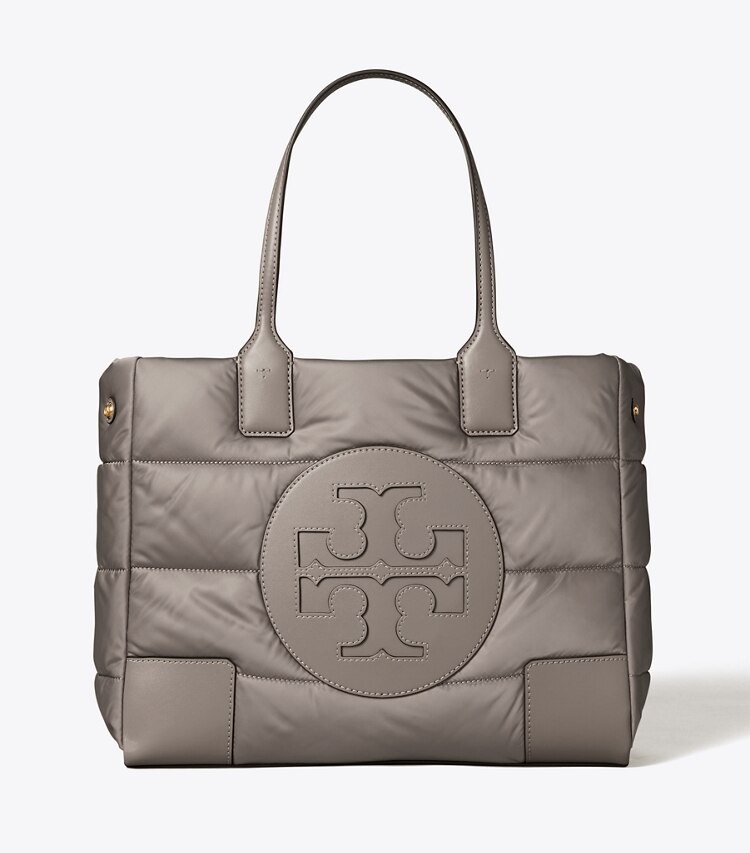 Tory Burch designer tote bags Ella Mini Puffer Tote in Gray Heron front