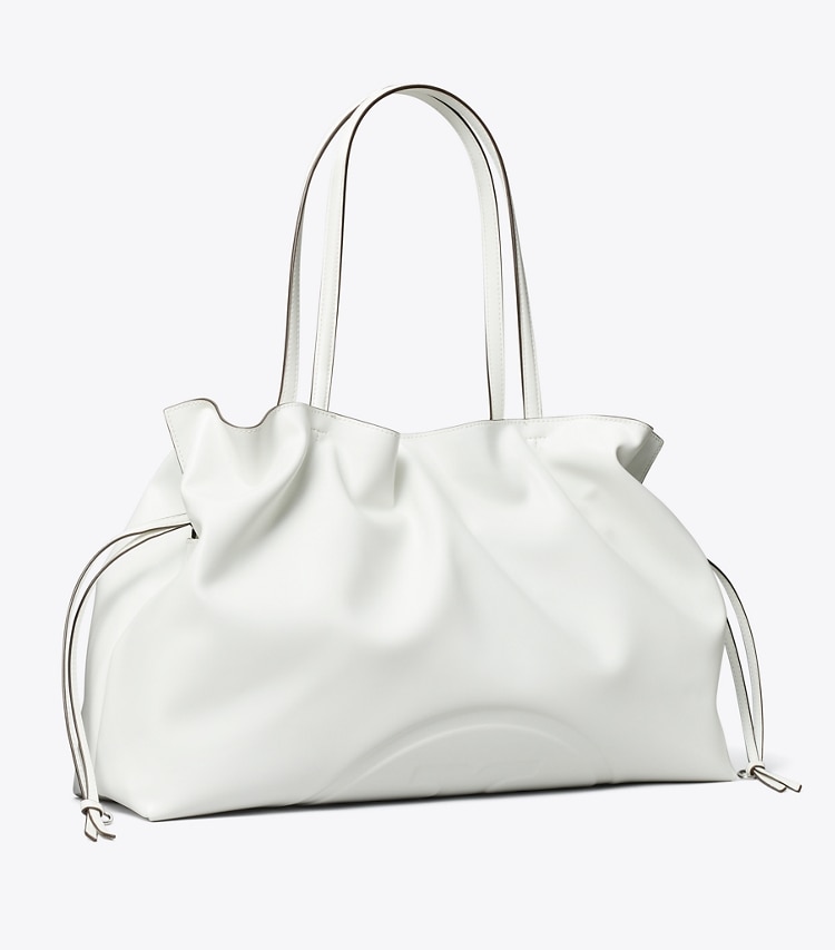 Tory Burch designer tote bags Ella natuura™ Drawstring Tote in Bianco angle
