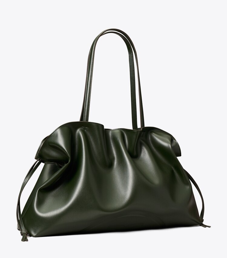 Tory Burch designer トートバッグ エラ natuura™ ドローストリング トートバッグ in Pine Tree angle