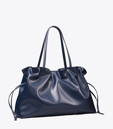 Tory Burch designer トートバッグ エラ natuura™ ドローストリング トートバッグ in New Navy angle