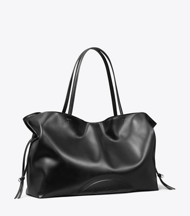 Tory Burch designer トートバッグ エラ natuura™ ドローストリング トートバッグ in Black angle