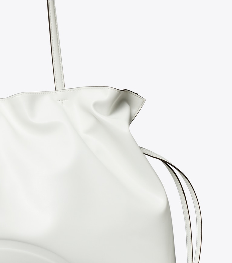 Tory Burch designer tote bags Ella natuura™ Drawstring Tote in Bianco angle