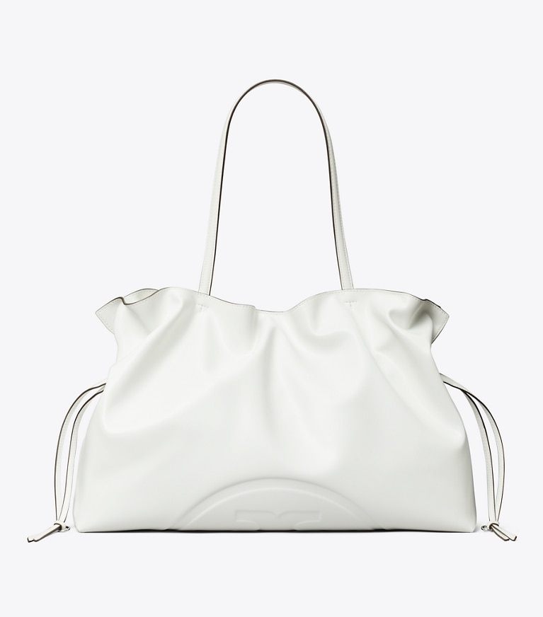 Tory Burch designer tote bags Ella natuura™ Drawstring Tote in Bianco angle