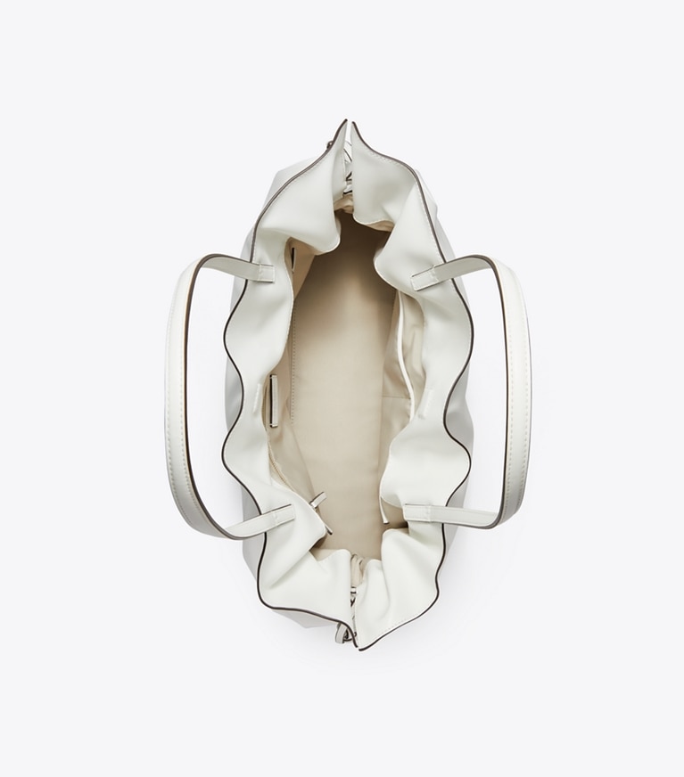 Tory Burch designer tote bags Ella natuura™ Drawstring Tote in Bianco angle