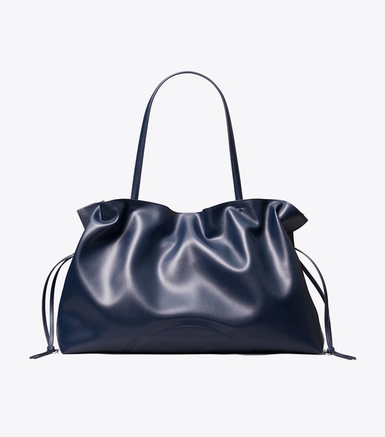 Tory Burch designer tote bags Ella natuura™ Tote Bag mit Kordelzug in New Navy front