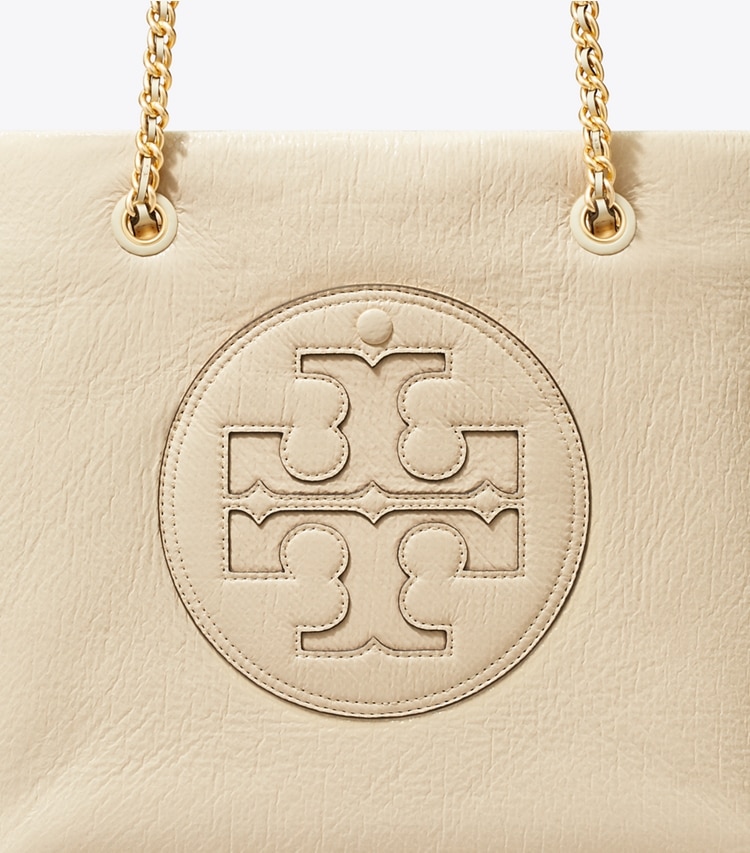 Tory Burch designer tote bags Ella Patent Chain Tote in Oats detail