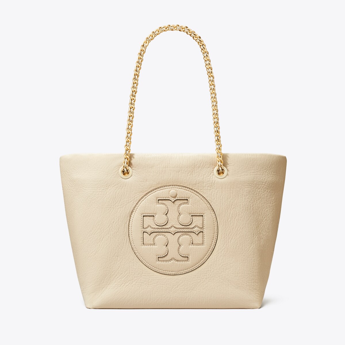 Tory Burch Ella Tote, Large. Patent popular tote bag/baby bag, black & gold