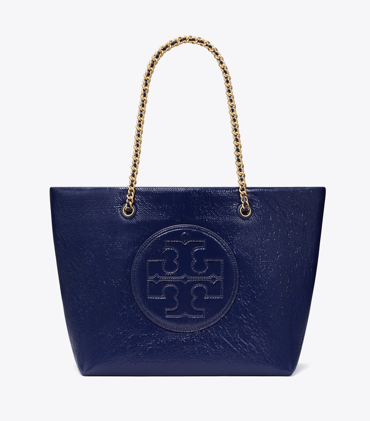 Tory Burch designer トートバッグ エラ クリンクルパテント チェーントート in Tory Navy front