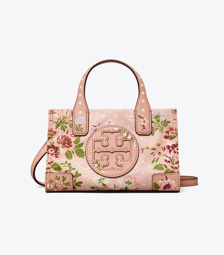 Tory Burch designer tote bags Ella Printed Micro Tote in Sugar Berry front