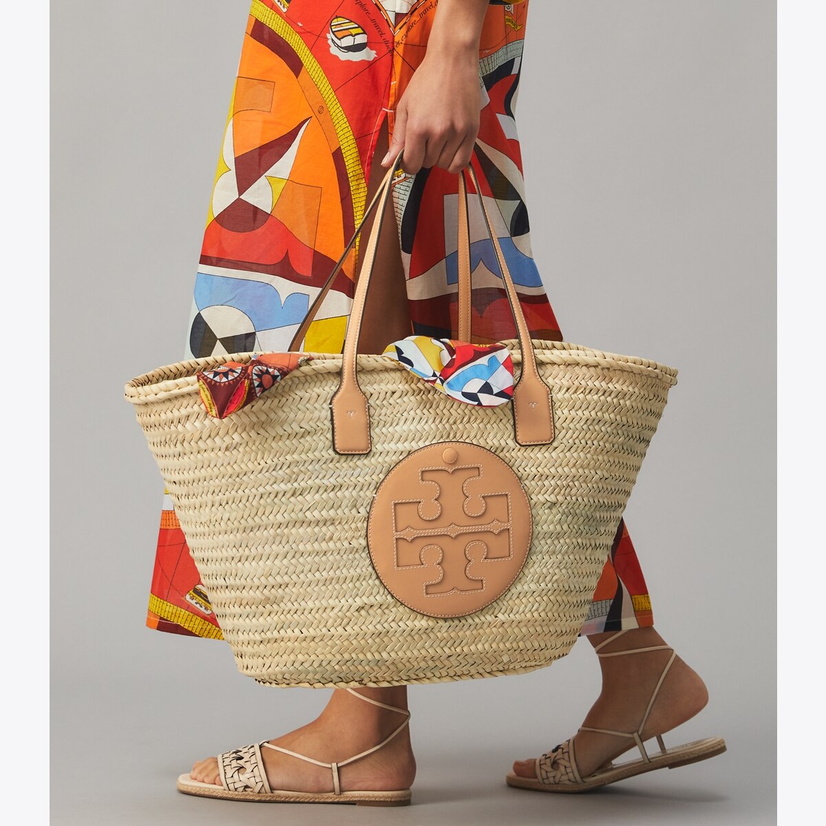 Tory Burch Fruit Basket Shopper online Tote Limited Ed Rare Open Original Bag