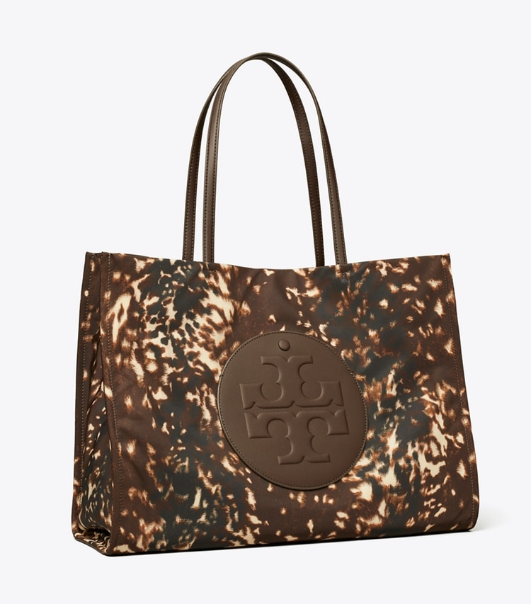 Tory Burch designer tote bags Ella Printed Tote in Fall Fawn angle