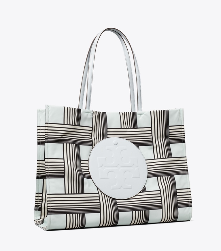 Tory Burch designer トートバッグ エラ プリント トートバッグ in Block Print Blue angle