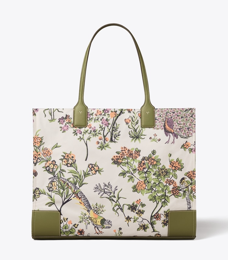 Tory Burch designer tote bags Ella Printed Tote in Winter Sage back