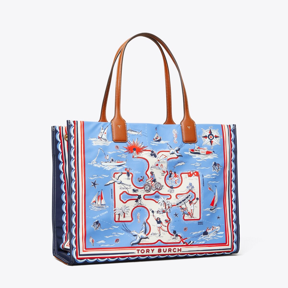 blue tory burch tote