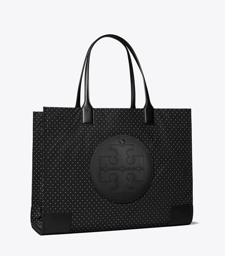 Tory Burch designer tote bags Ella Printed Tote Bag in Polka Dot angle