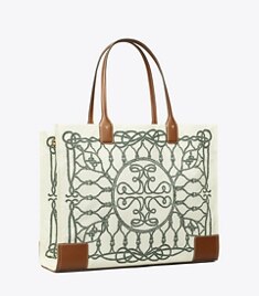 Tory Burch PRINT LOGO CANVAS TOTE 紺