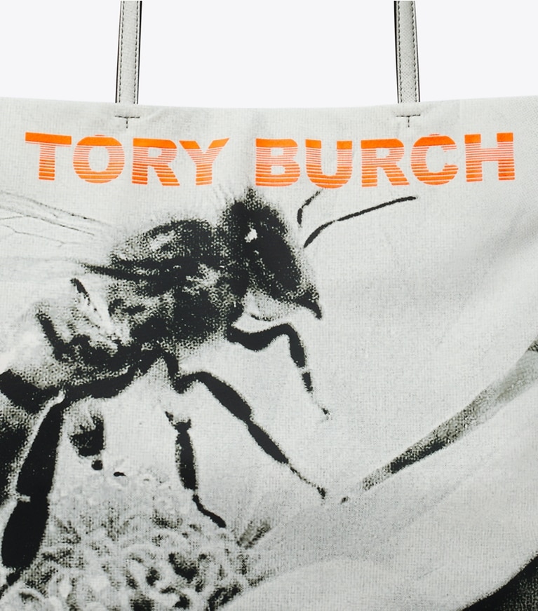 Tory Burch designer tote bags Ella Printed Tote in Bee Print angle