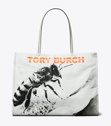 Tory Burch designer tote bags Ella Printed Tote in Bee Print front