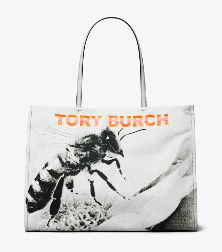 Tory Burch designer tote bags Ella Printed Tote in Bee Print front