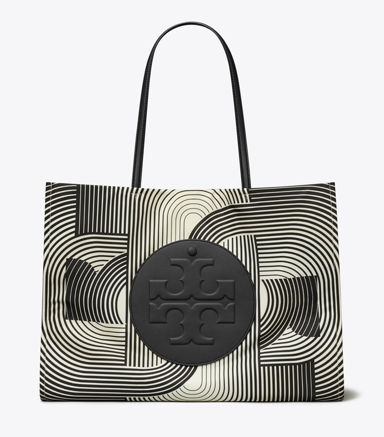 Tory Burch designer tote bags Ella Printed Tote in Infinity T Ella front