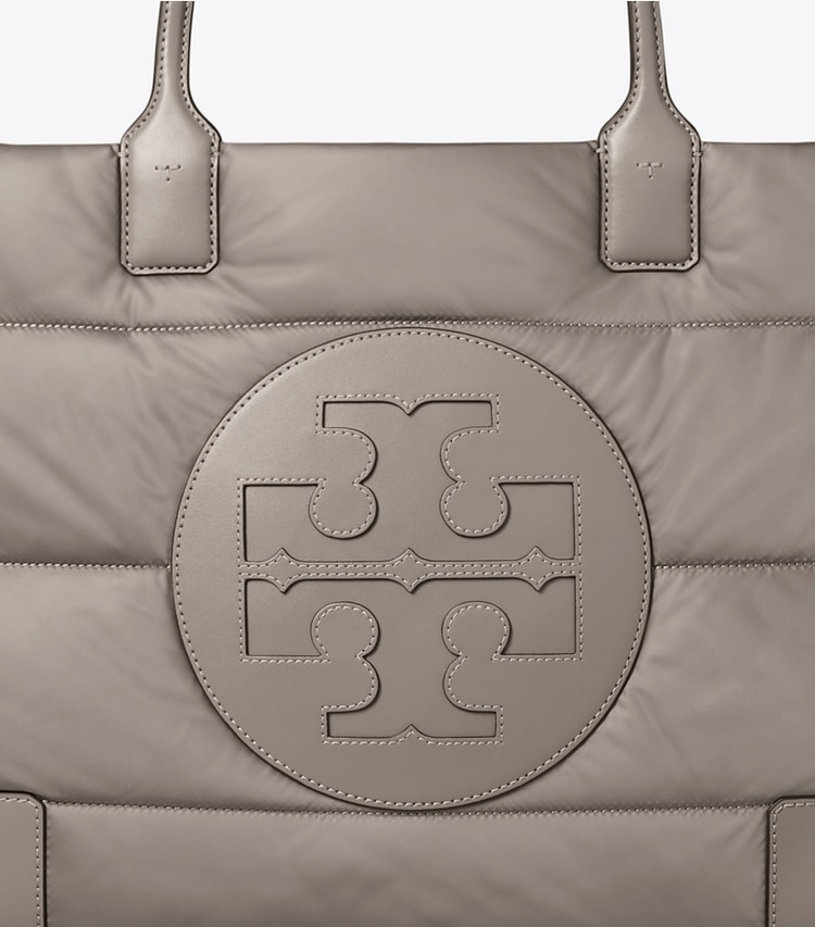 Tory Burch designer tote bags Ella Puffer Tote Bag in Gray Heron detail