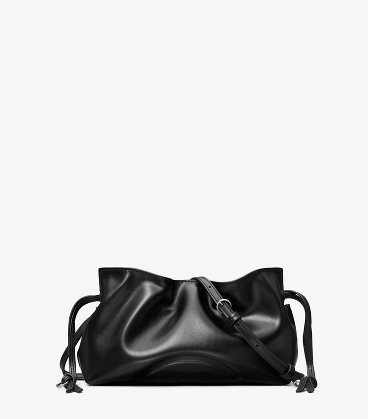 Tory Burch Ella Recycled Drawstring Pouch — Black