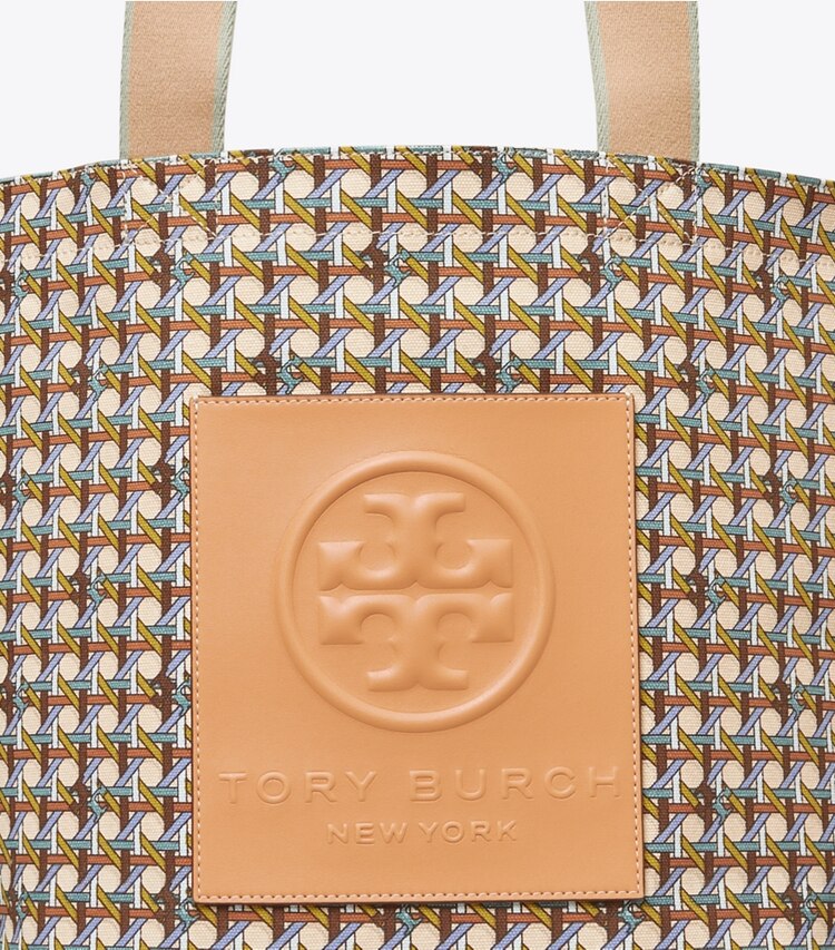 Tory Burch designer tote bags Ella Reversible Market Tote  in VIOLET BLUE BASKE-WEAVE detail