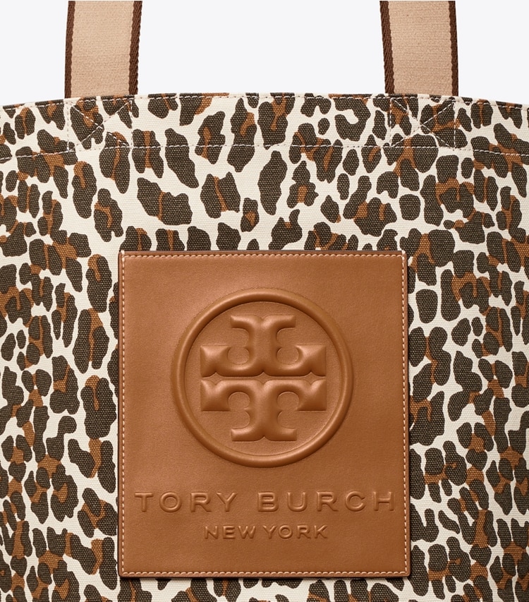 Tory Burch designer tote bags Ella Reversible Market Tote  in REVA LEOPARD detail