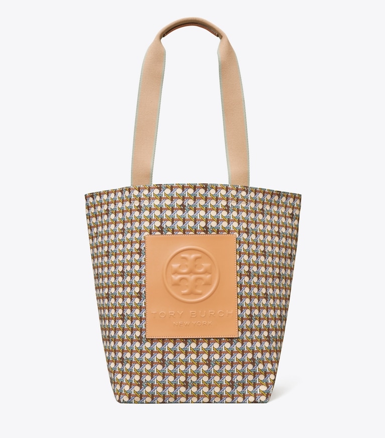 Tory Burch designer tote bags Ella Reversible Market Tote  in VIOLET BLUE BASKE-WEAVE angle