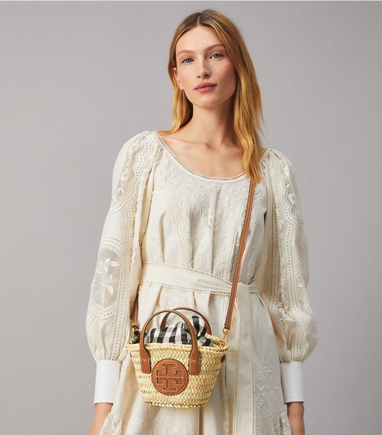 Ella Straw Basket Micro Tote Bag: Women's Handbags