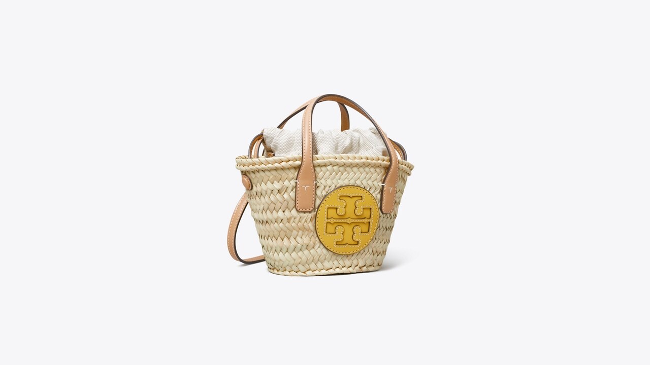 Tory burch ella straw mini tote sale