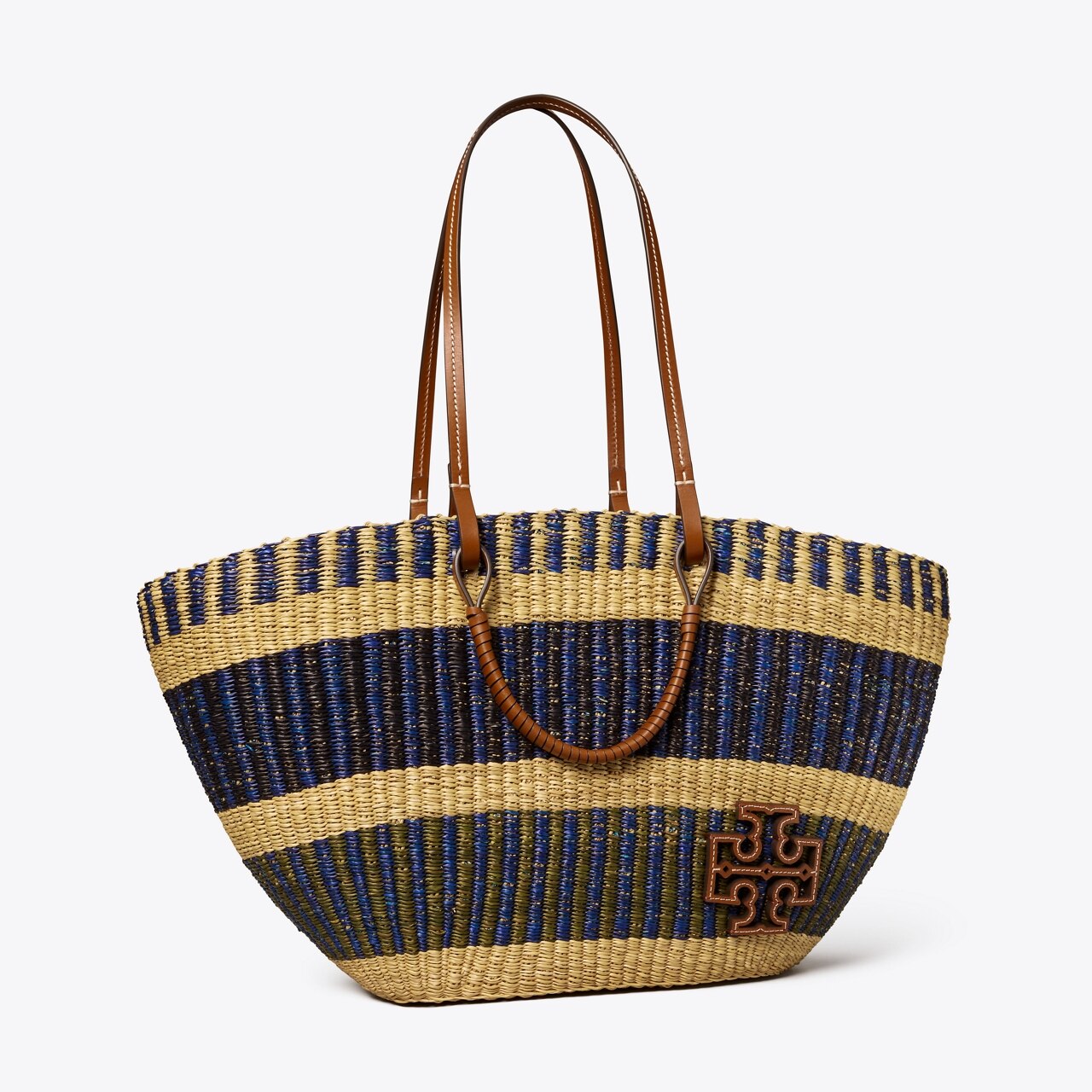 Ella Striped Straw Basket Tote: Women's Designer Tote Bags