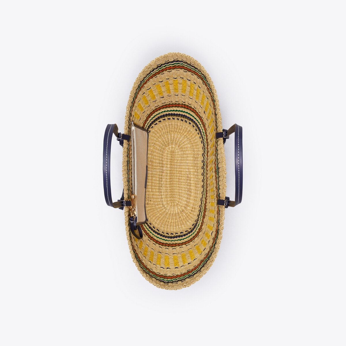 Ella Striped Straw Basket Tote: Women's Designer Tote Bags