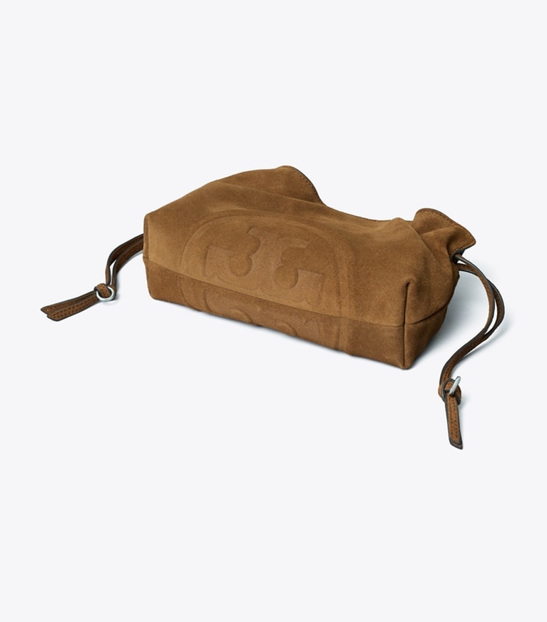 Tory Burch designer crossbody bags Ella Suede Drawstring Pouch in Caramel additional