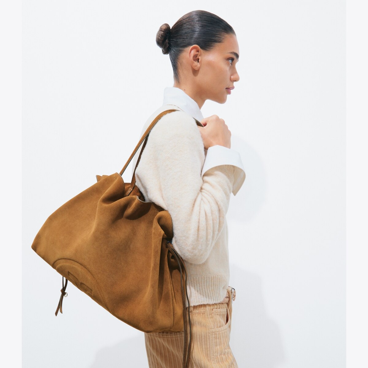 ELLA SUEDE DRAWSTRING TOTE - thumbnail 2