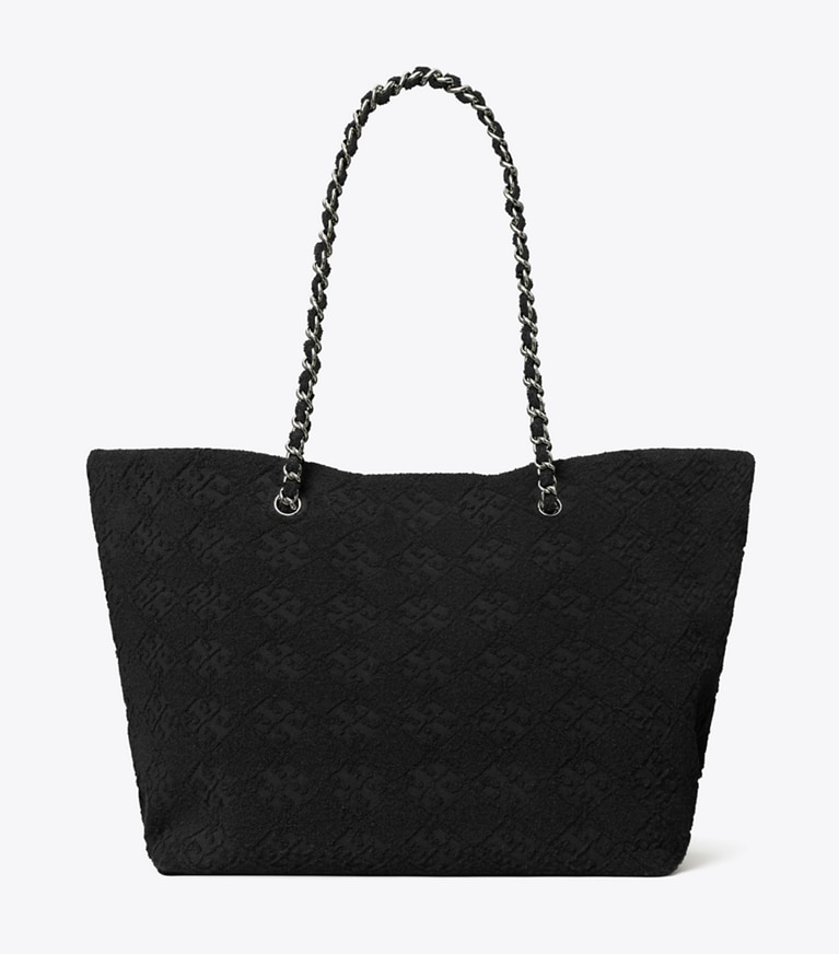 Tory Burch designer トートバッグ エラ テリー チェーン トートバッグ in Black angle