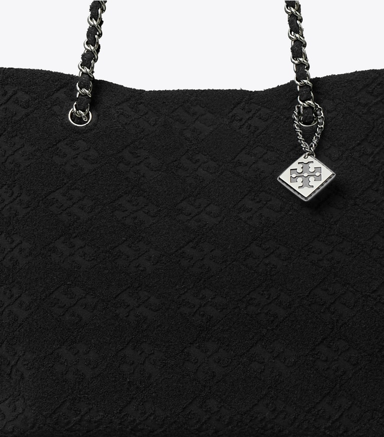 Tory Burch designer トートバッグ エラ テリー チェーン トートバッグ in Black angle