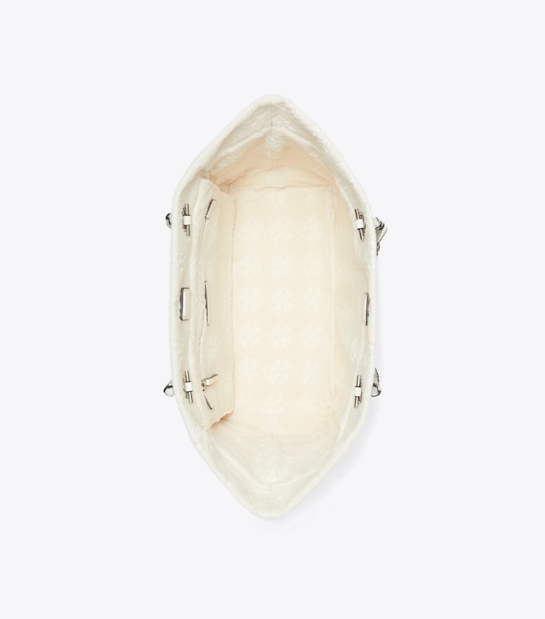 Tory Burch designer tote bags Ella Terry Chain Tote in Pearl angle