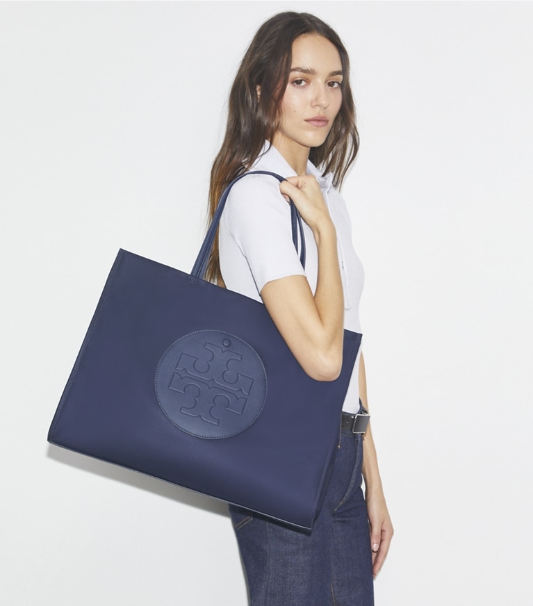 Tory Burch designer tote bags Ella Tote Bag in New Navy angle