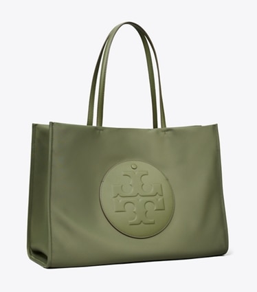 Tory Burch designer tote bags Ella Tote Bag in Olive Green angle