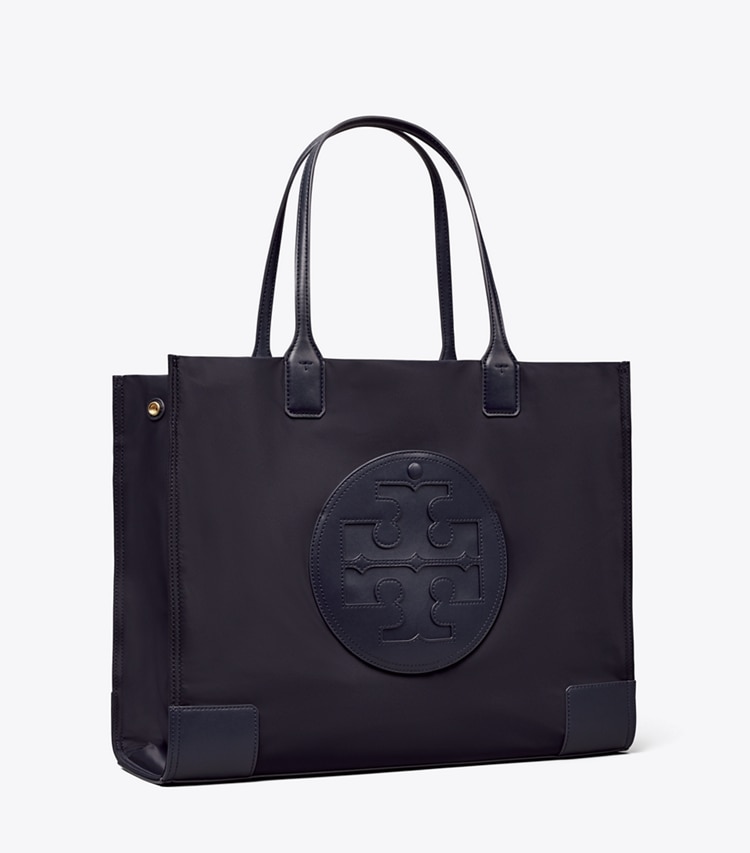 Tory Burch designer tote bags Ella Tote Bag in Tory Navy angle